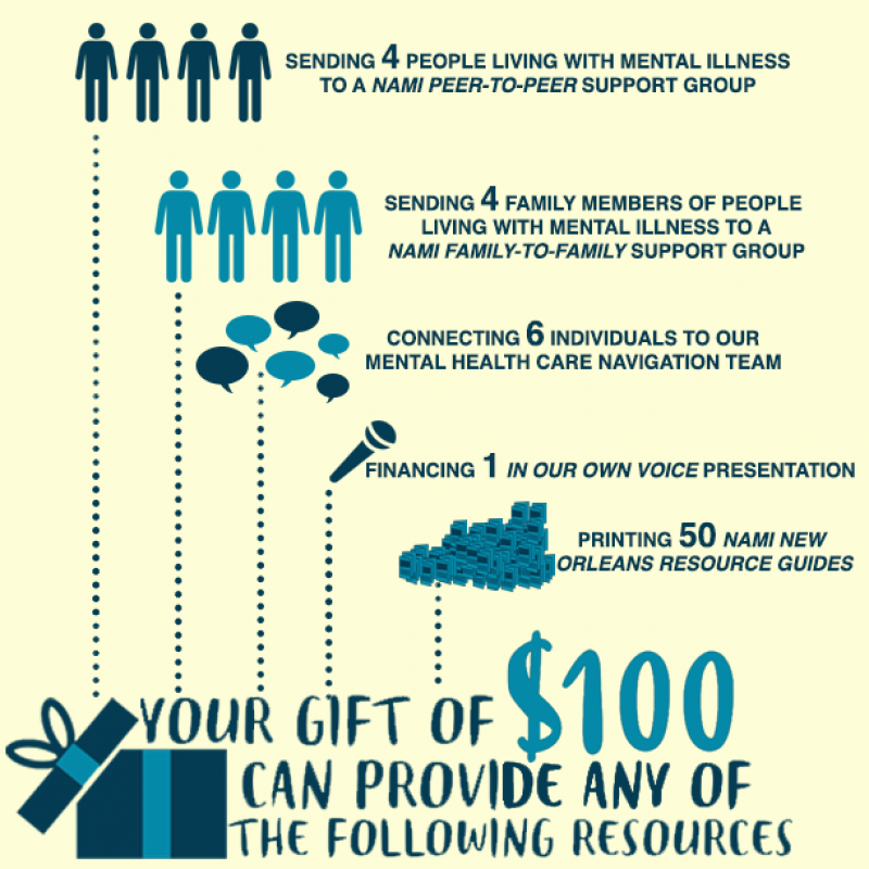 NAMI New Orleans Donation Infographic