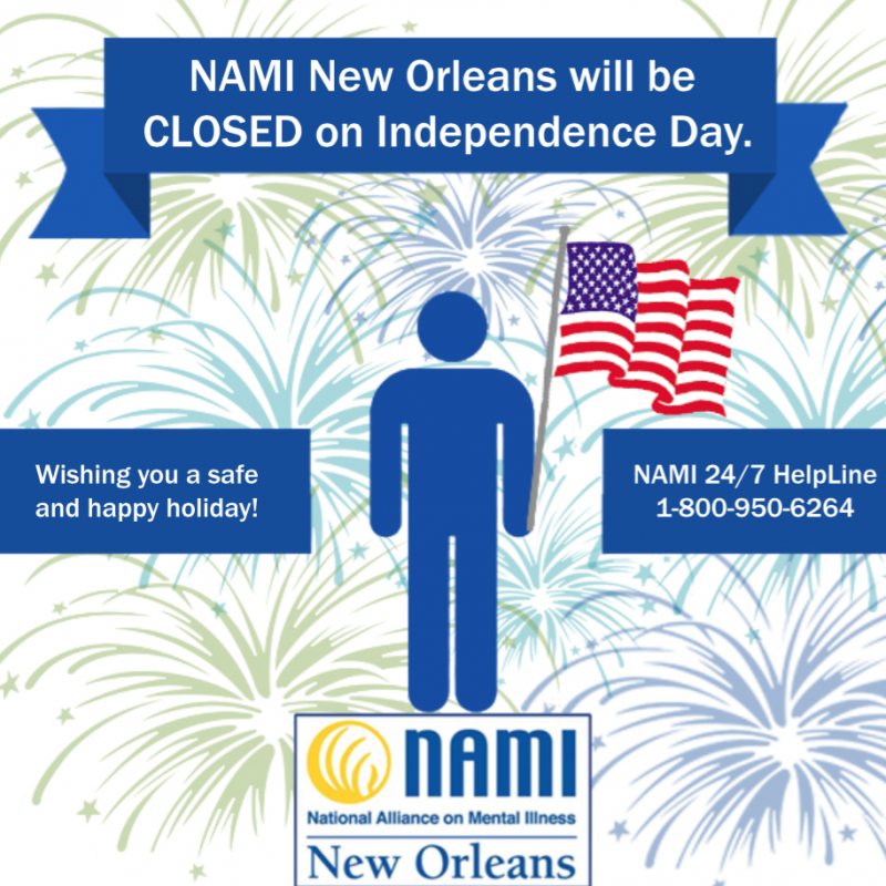 NAMI New Orleans Closed for Independence Day