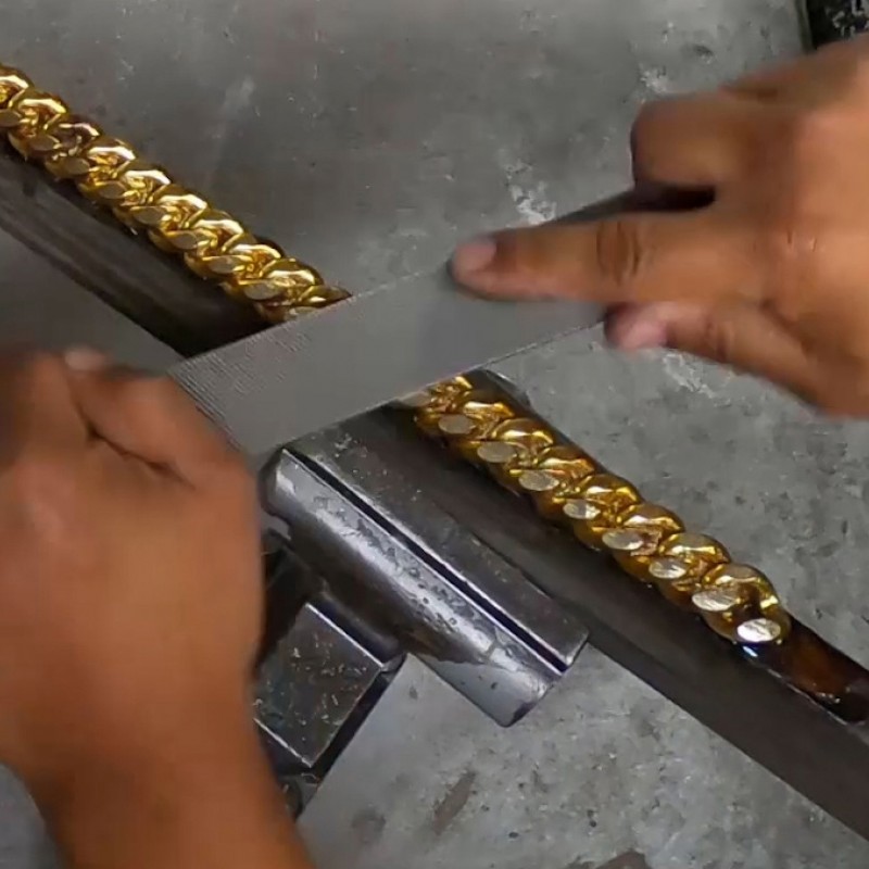 How A Goldsmith Creates A 14-Karat Gold Cuban Link Chain